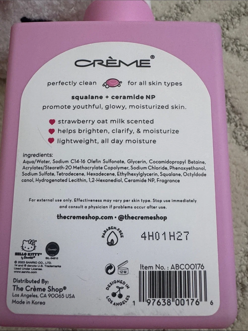 Hello Kitty Pink & White Kids Bath Gift Set with Red Bow Cosmetic Case